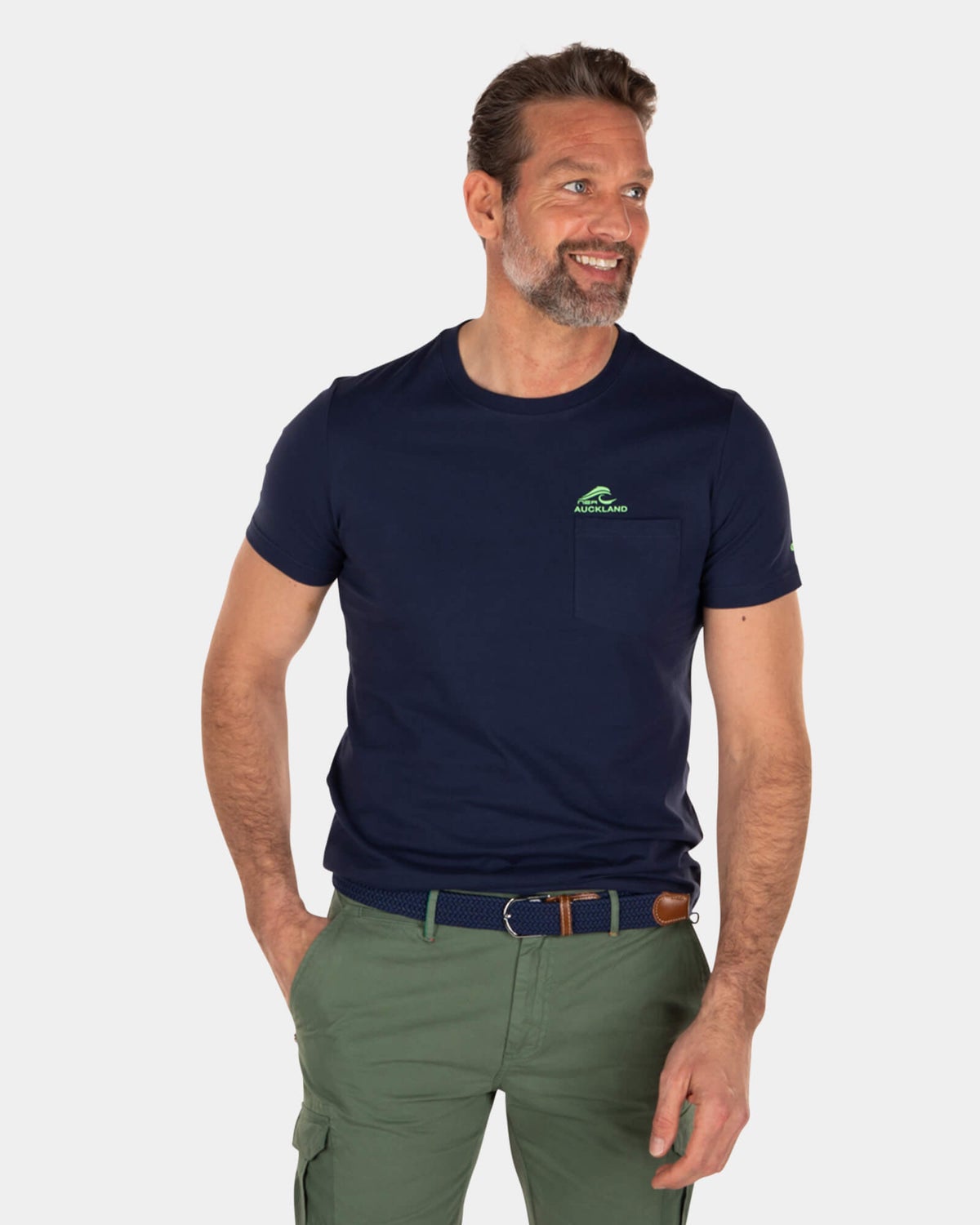 Effen katoenen t-shirt - Key Navy