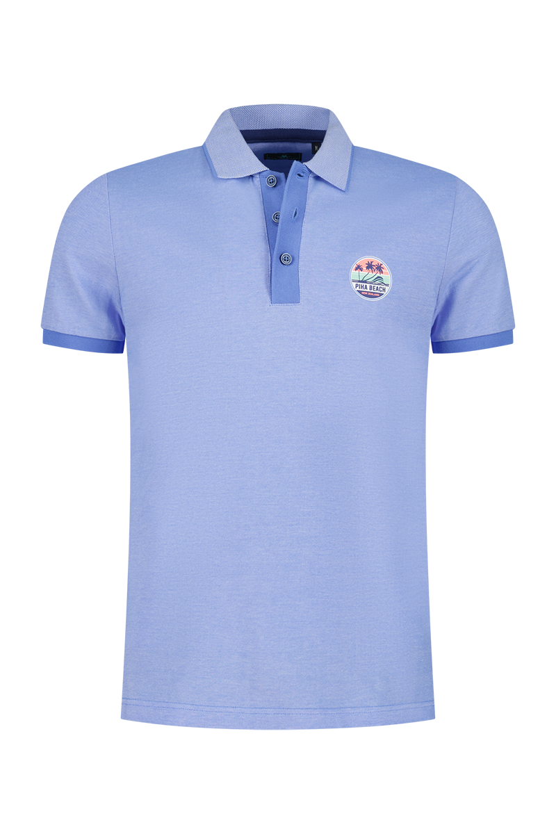 Camisa polo liso de algodón - Bed Blue