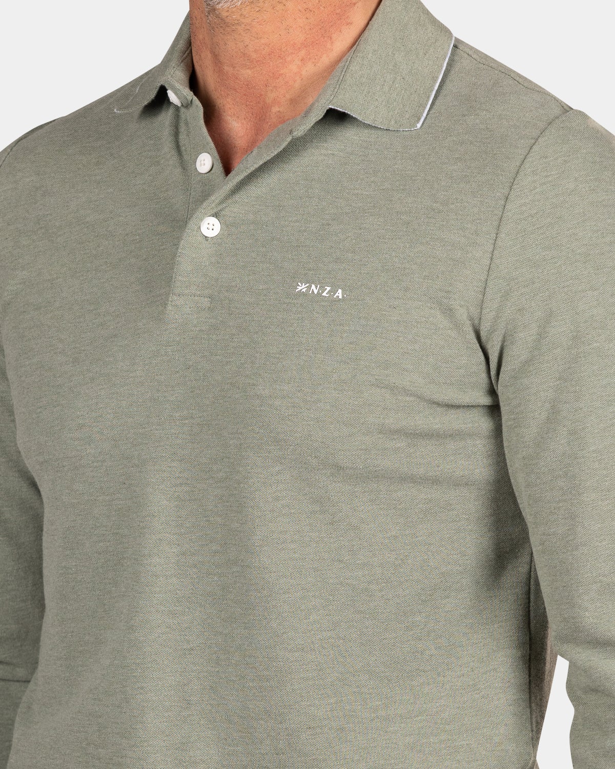 Green longsleeve polo - Sage