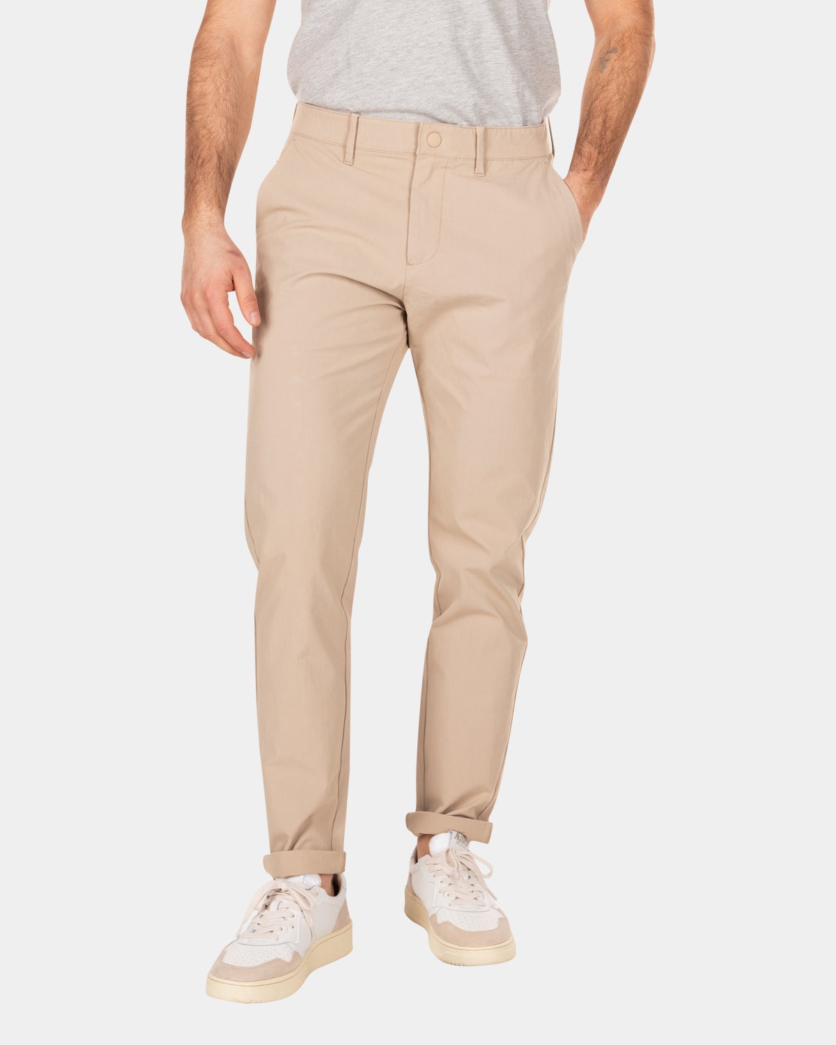 Chino uni stretch - Shimmering Sand