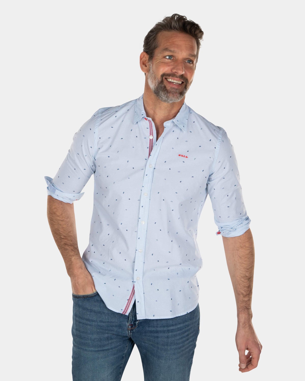 Camisa lunares celeste - Light Blue