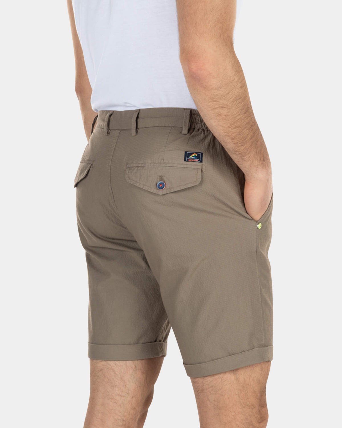 Short chino en coton avec cordon de serrage - Stone