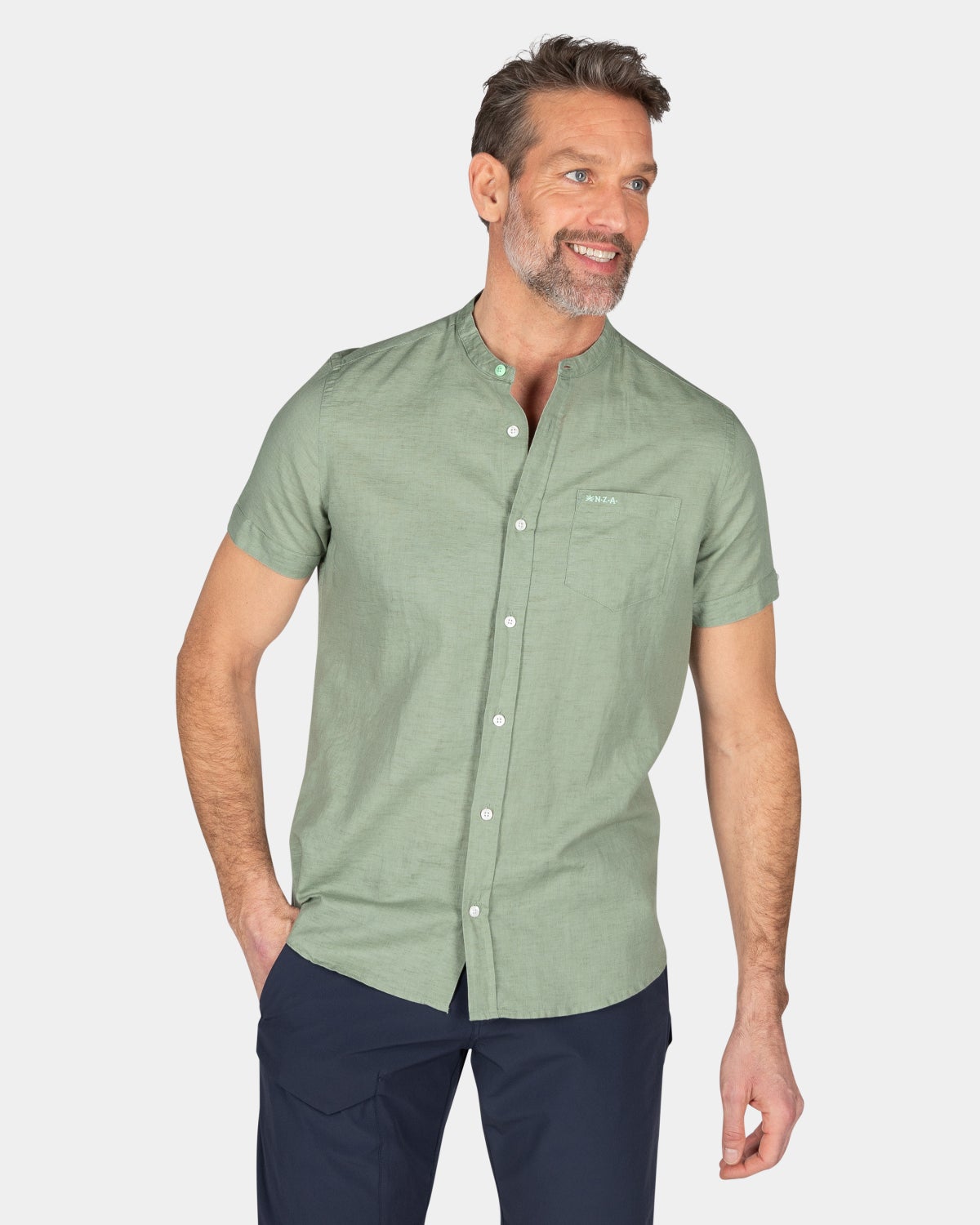 Chemise sans col à manches courtes - Mellow Army