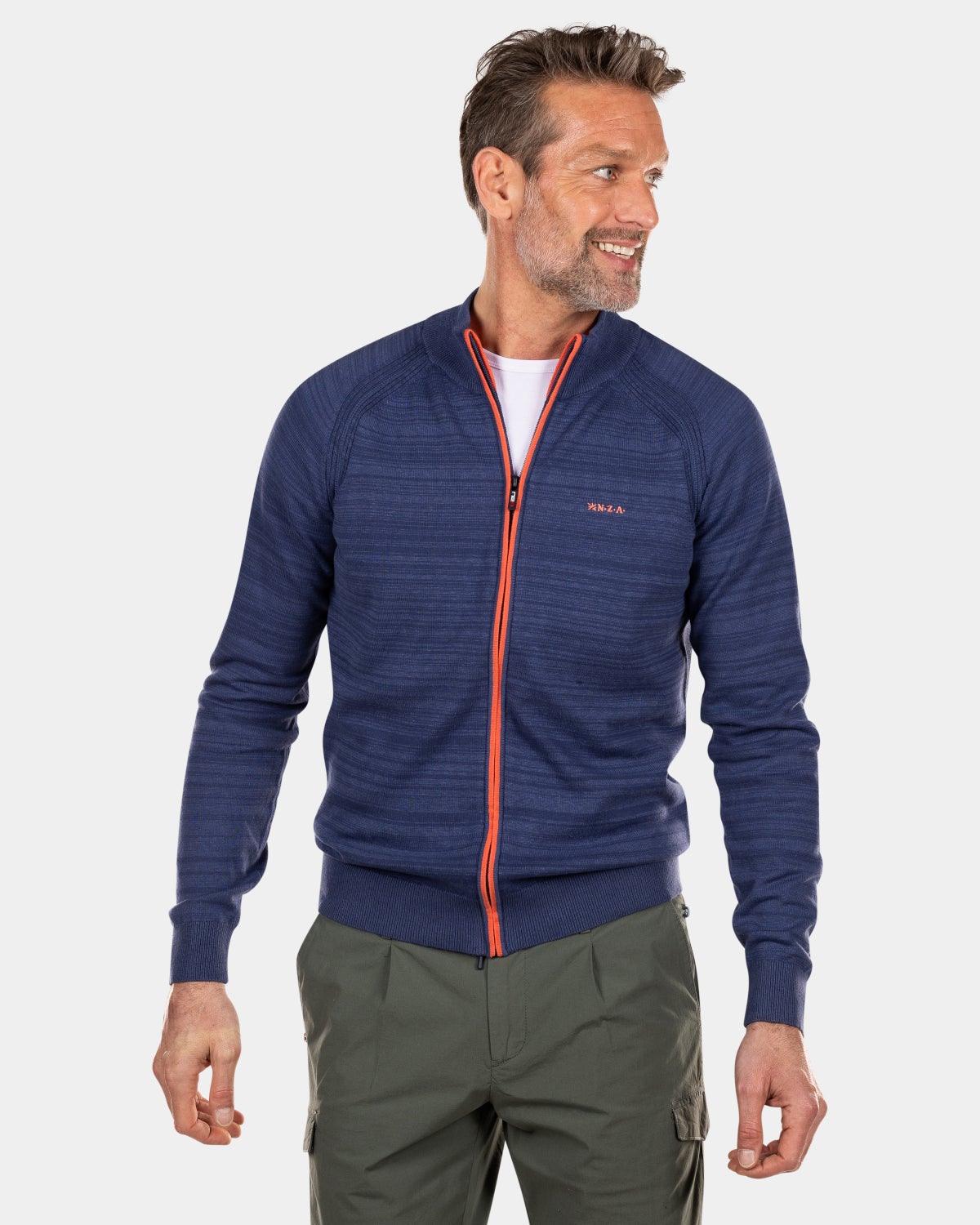 Baumwoll-Cardigan mit Reißverschluss - Dusk Navy