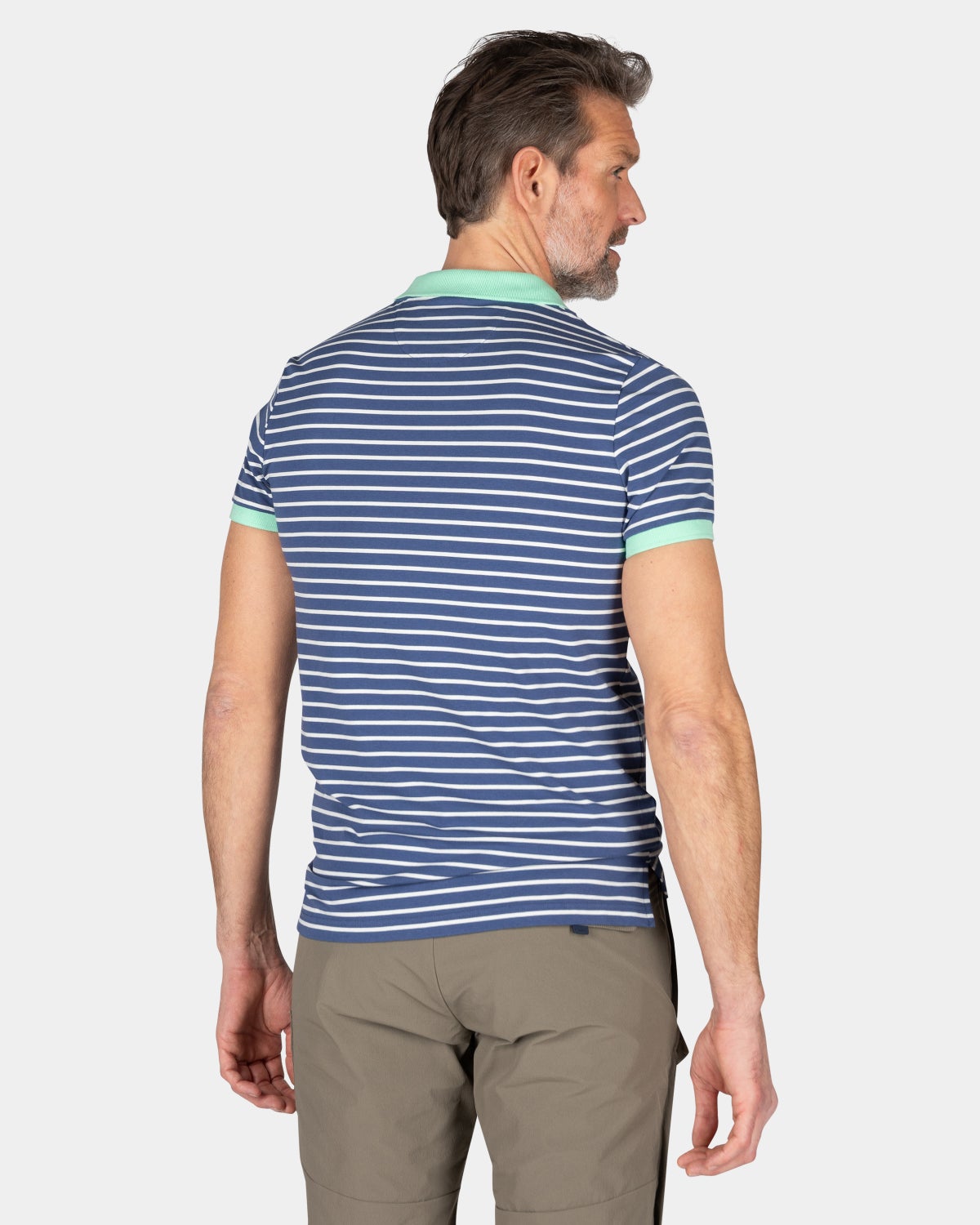 Gestreiftes Polo mit Stretch - Dusk Navy