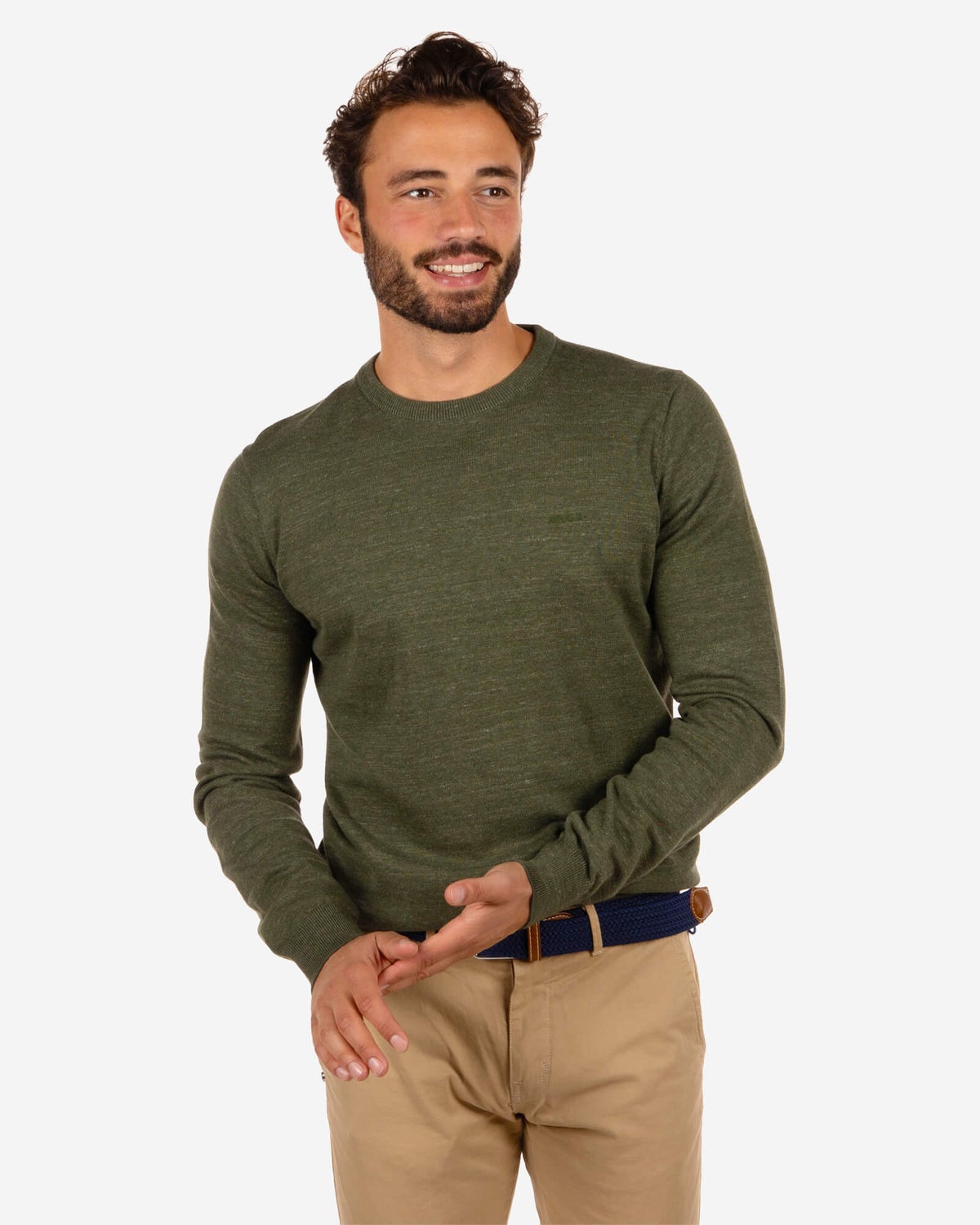 Jersey De Algodón Con Cuello Redondo Grasmere - Rock Green