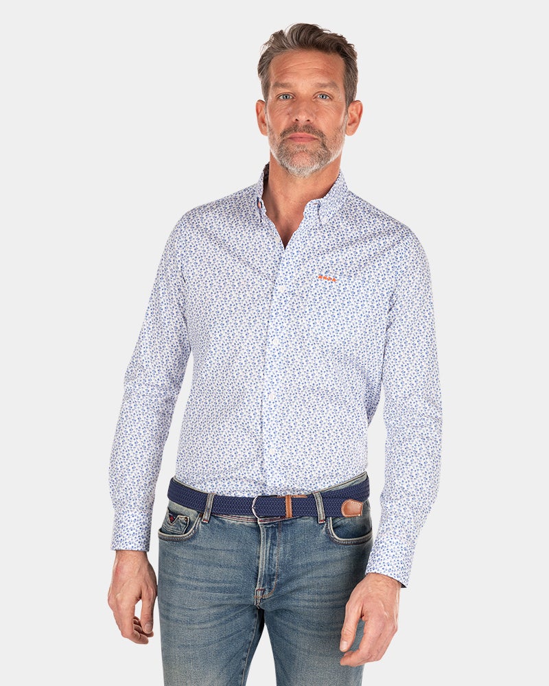 Camisa de algodón estampada azul - Rhythm Blue