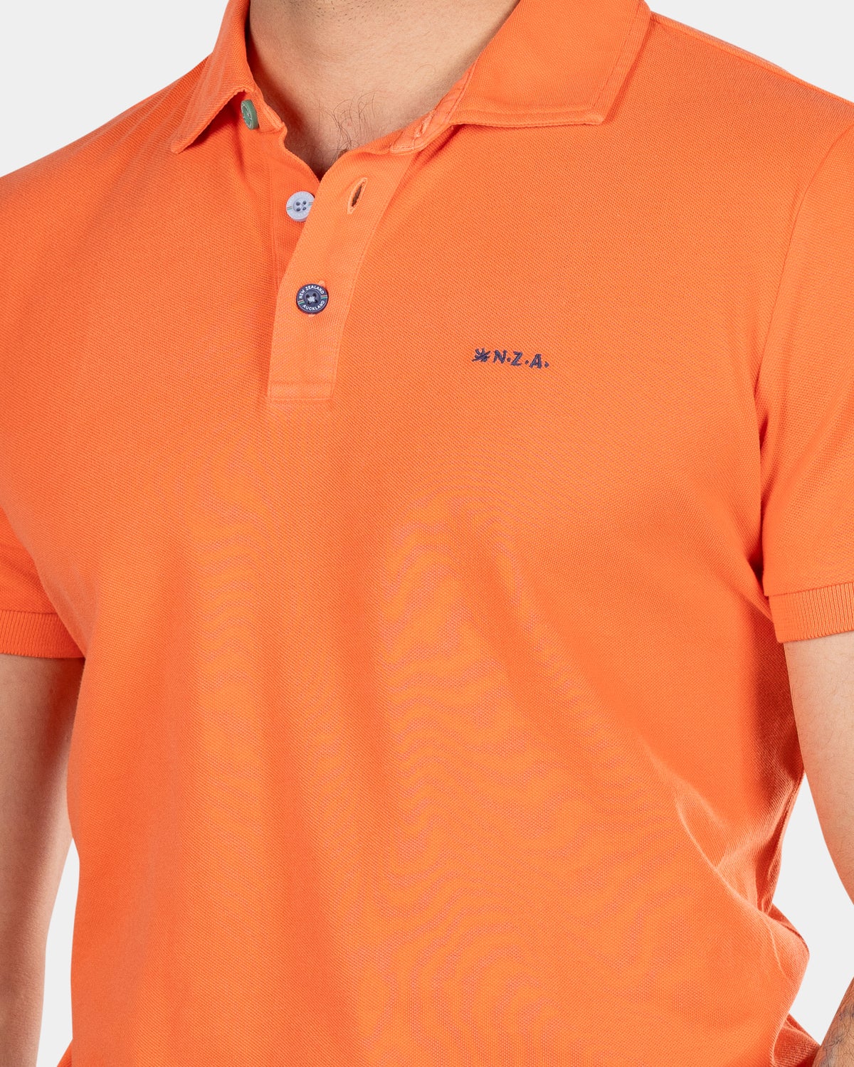 Polo uni en coton - Golden Orange