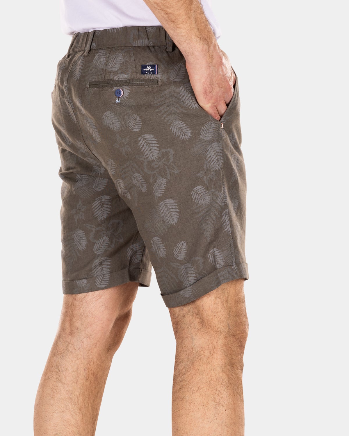 Kurze Chinohose aus Leinen - Misty Army