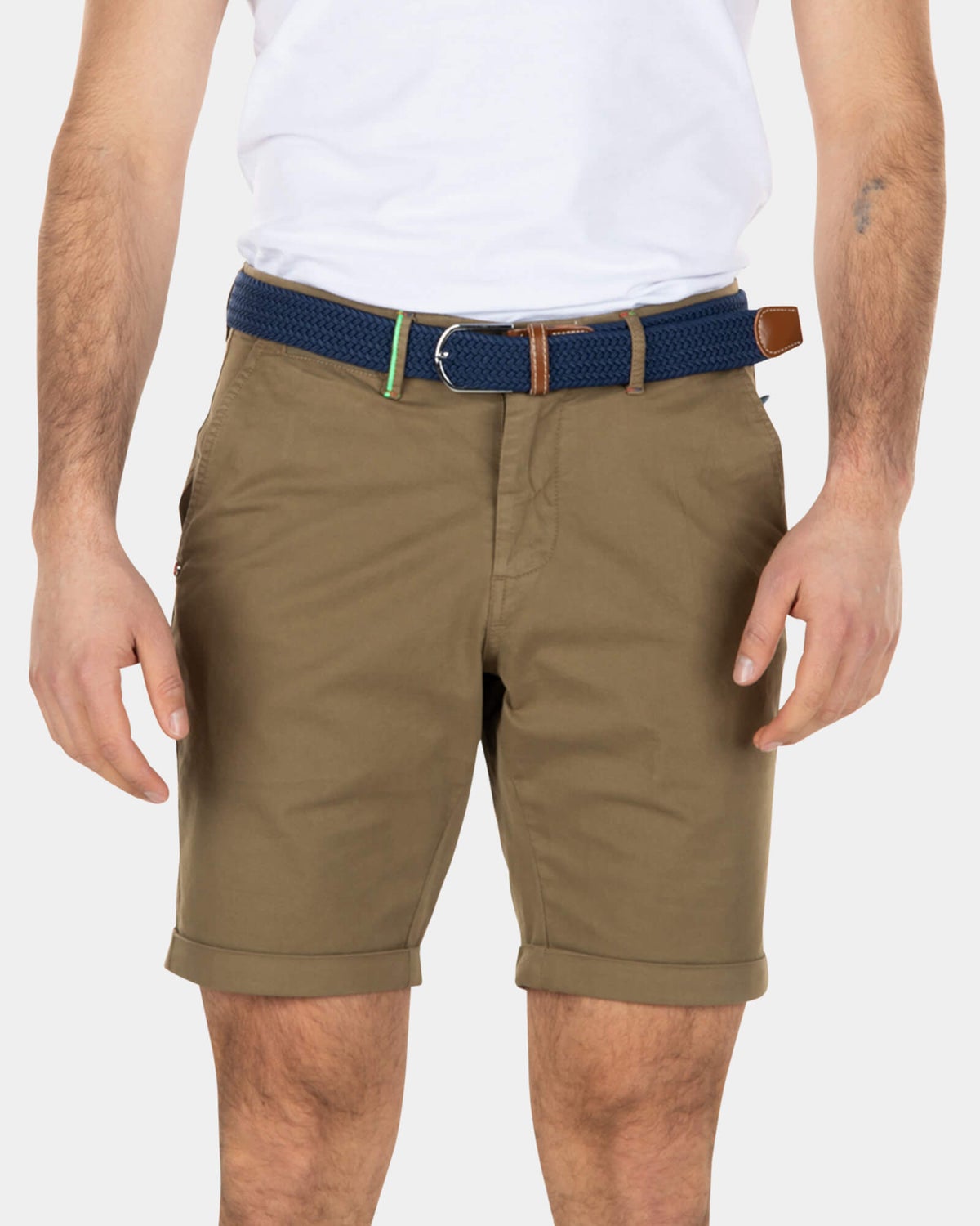 Chino-Shorts aus Baumwoll-Stretch - Tobacco Brown