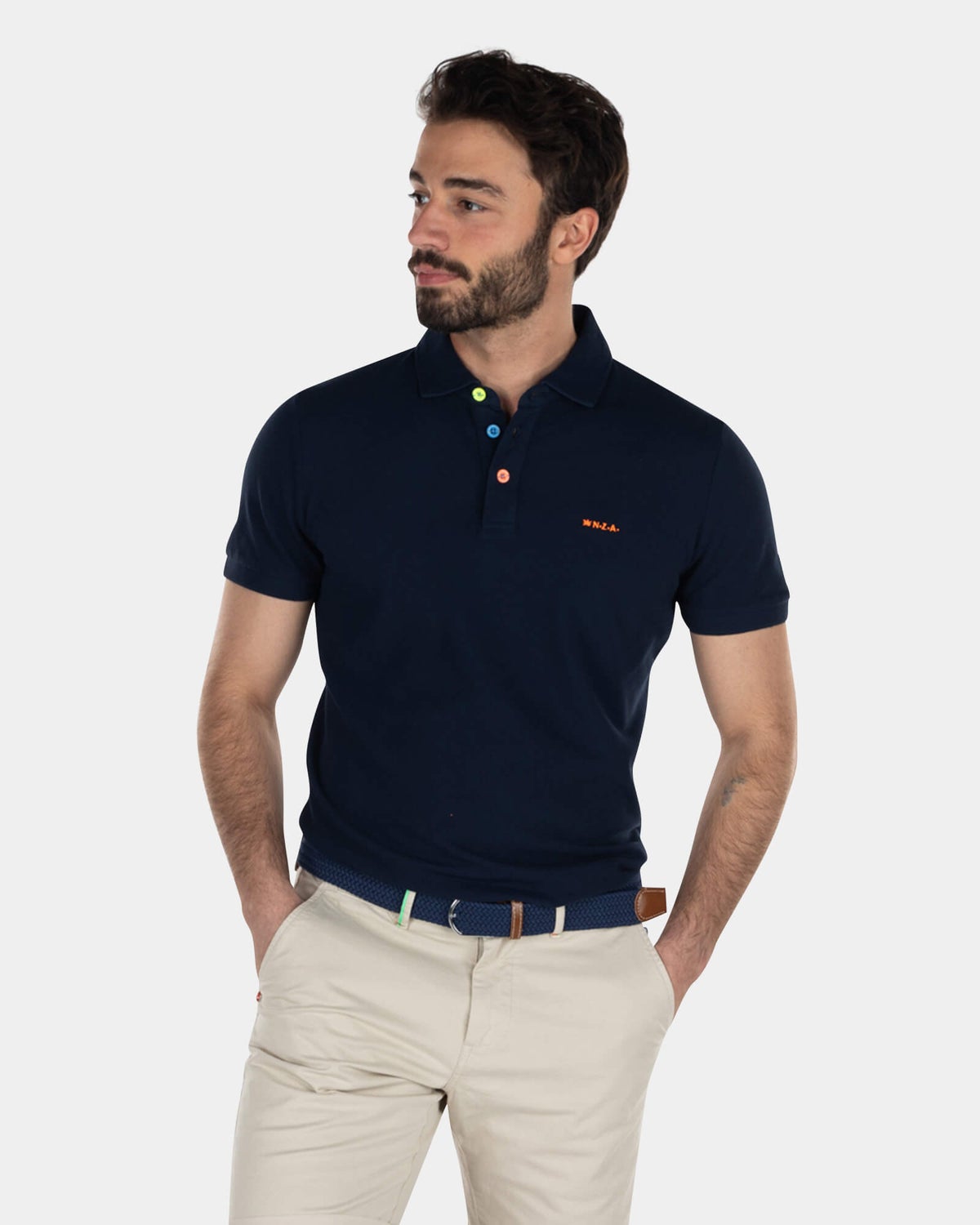 Katoenen basic polo shirt - High Summer Navy