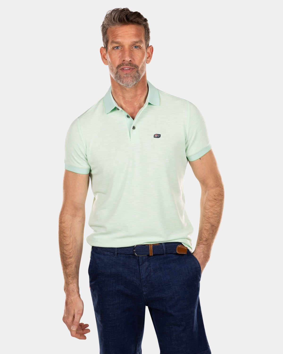 Polo uni en matière résistante - Teal Green