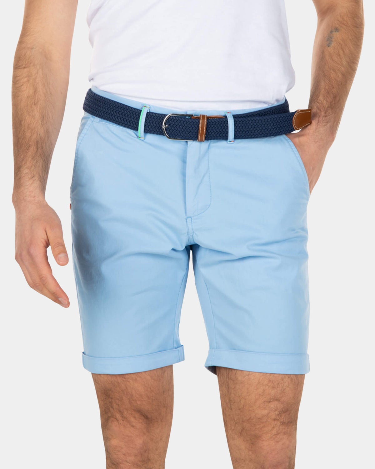 Short chino en coton stretch - Bright Sky