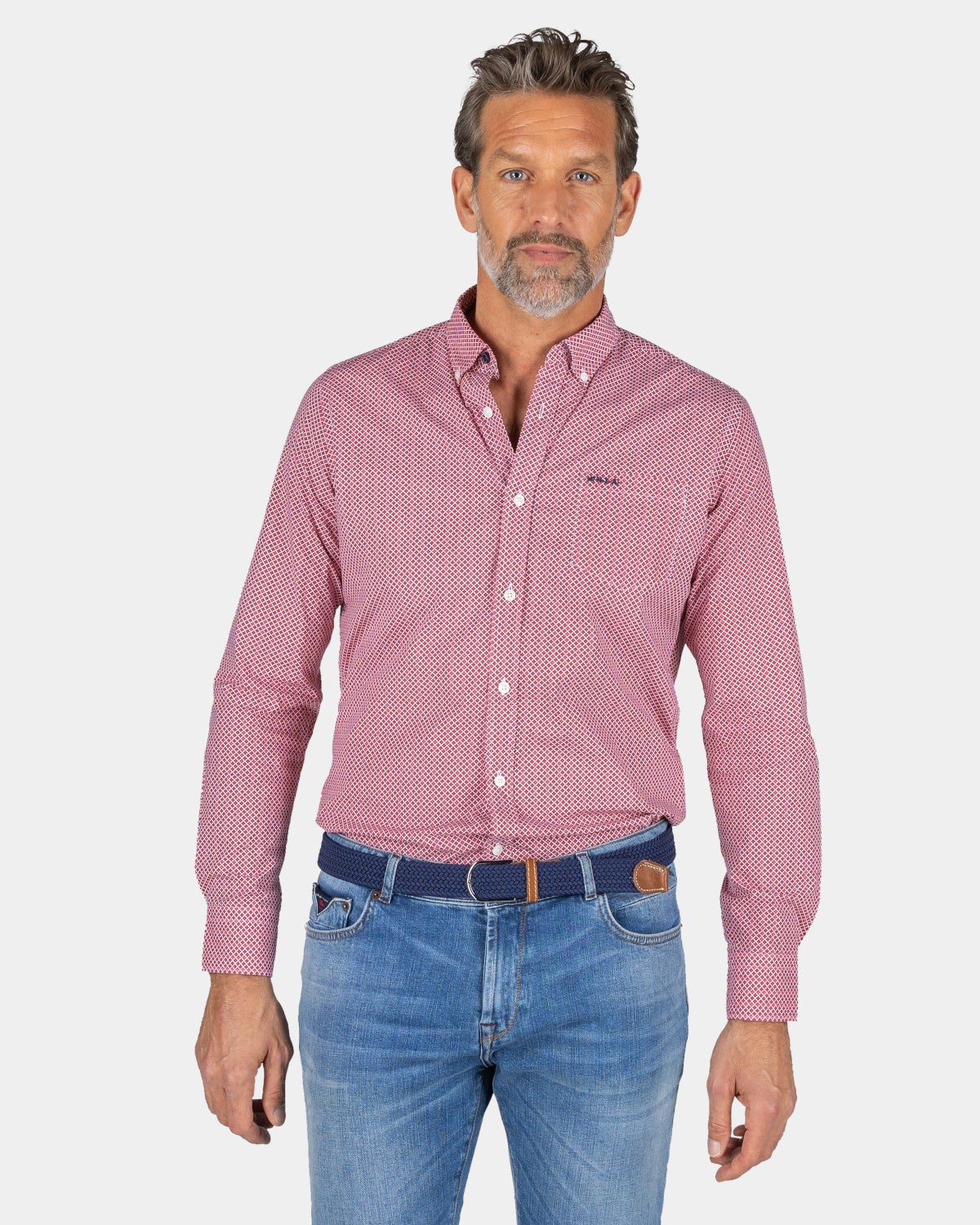 Camisa de algodón roja con elastano - Reef Red