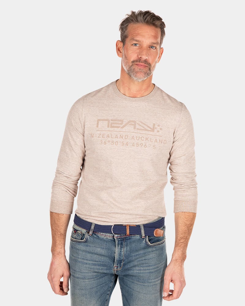 Crew neck long sleeved t-shirt - Shimmering Sand