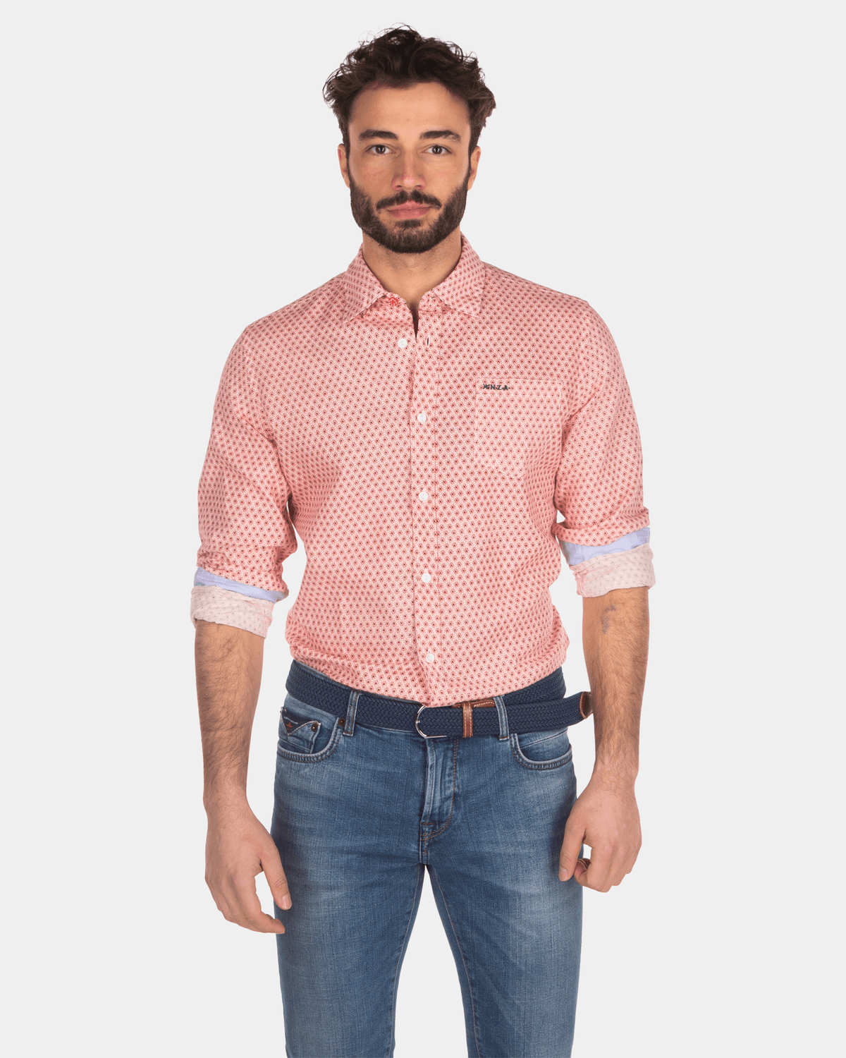 Camisa lino topos - Orange Red