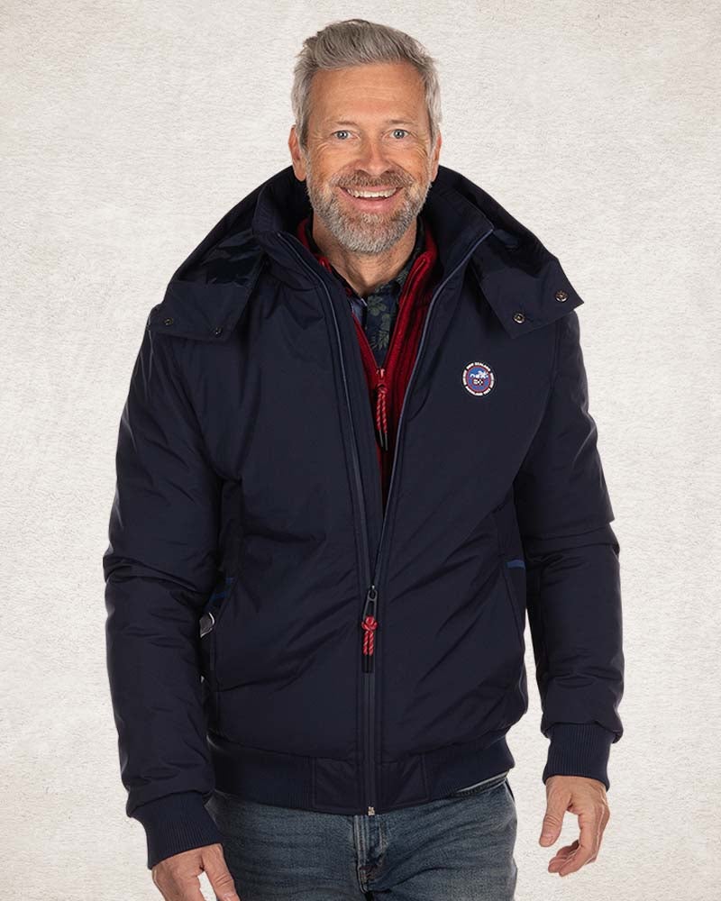 Bomber uni à capuche - Pitch navy