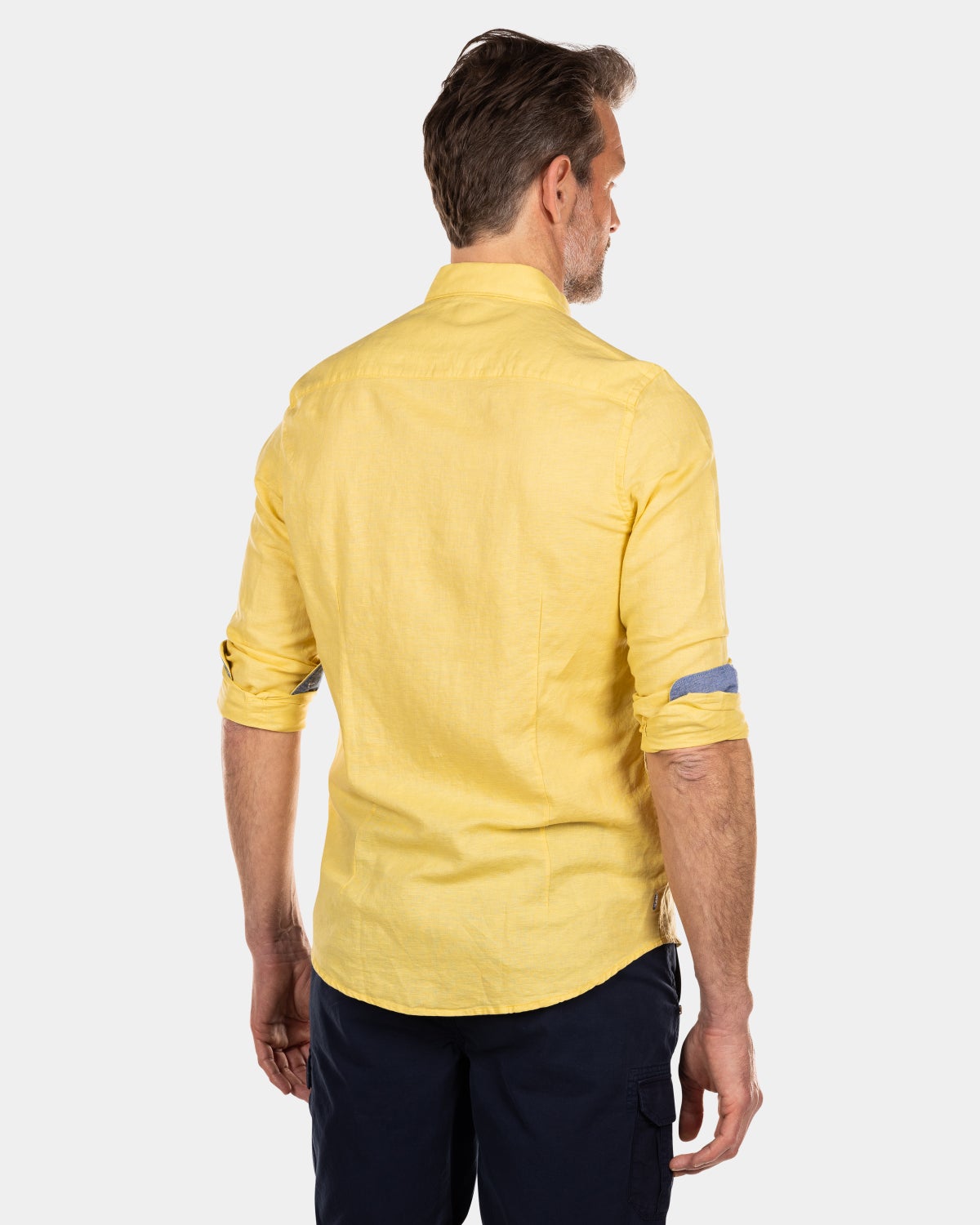 Effen linnen overhemd in veel kleuren - Iguana Yellow