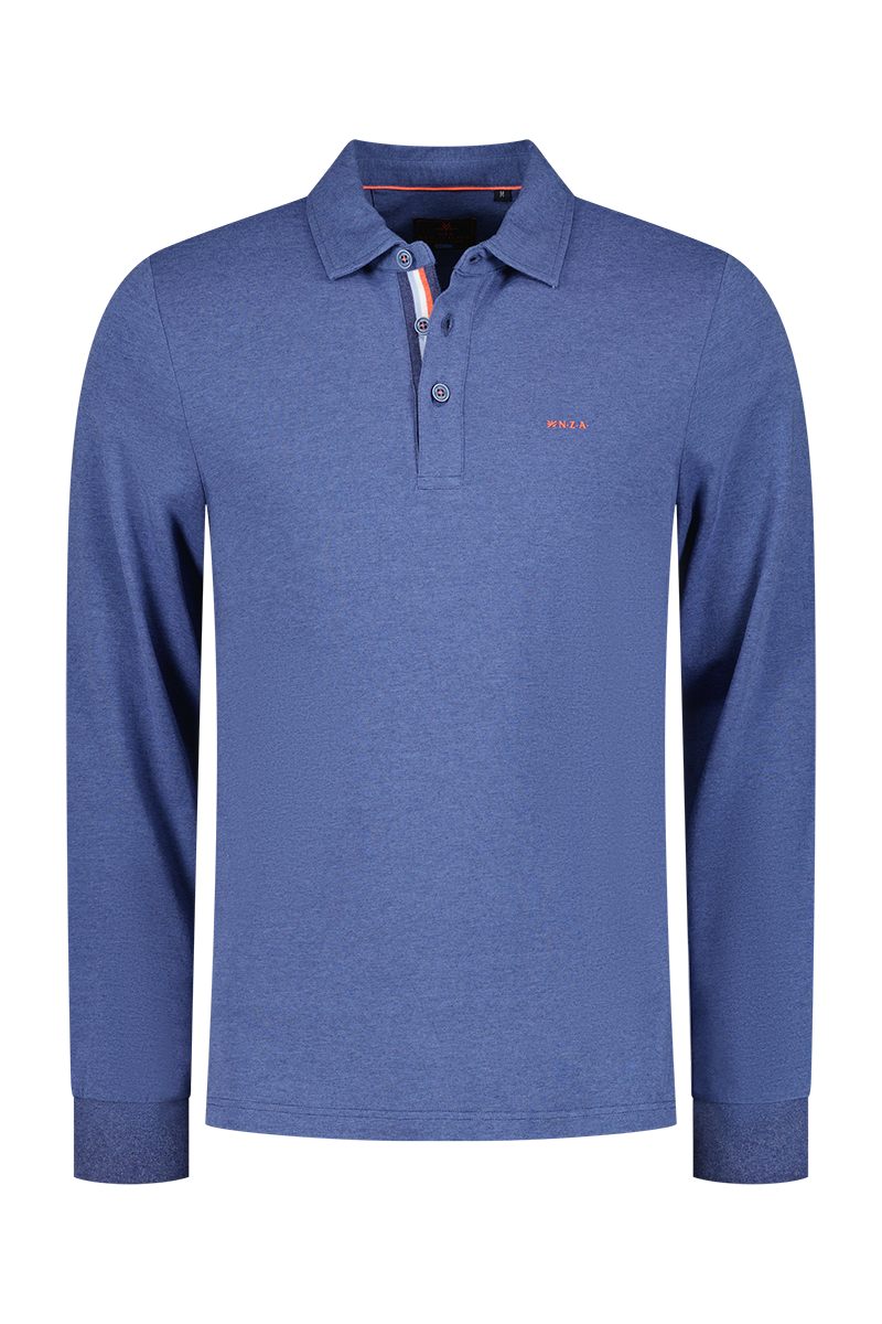 Stretch-Polo mit langen Ärmeln - Dusk Navy