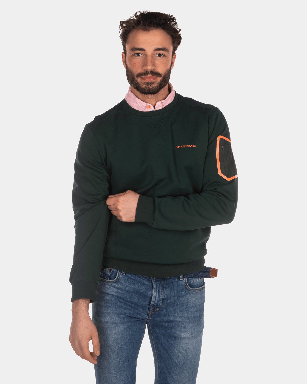 Sweat col rond en coton - Dark Pine