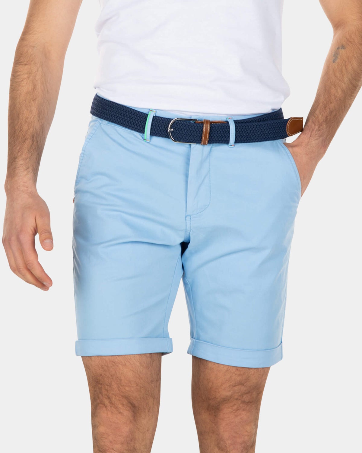 Chino-Shorts aus Baumwoll-Stretch - Bright Sky