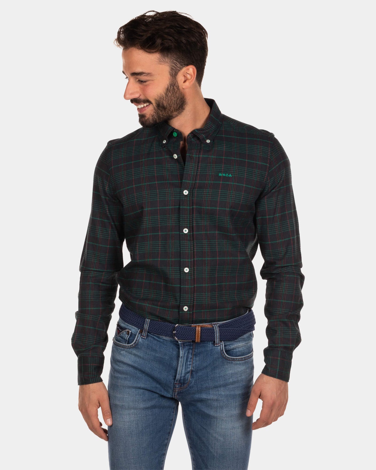 Chemise en flanelle vert foncé Opouri - Dark Army