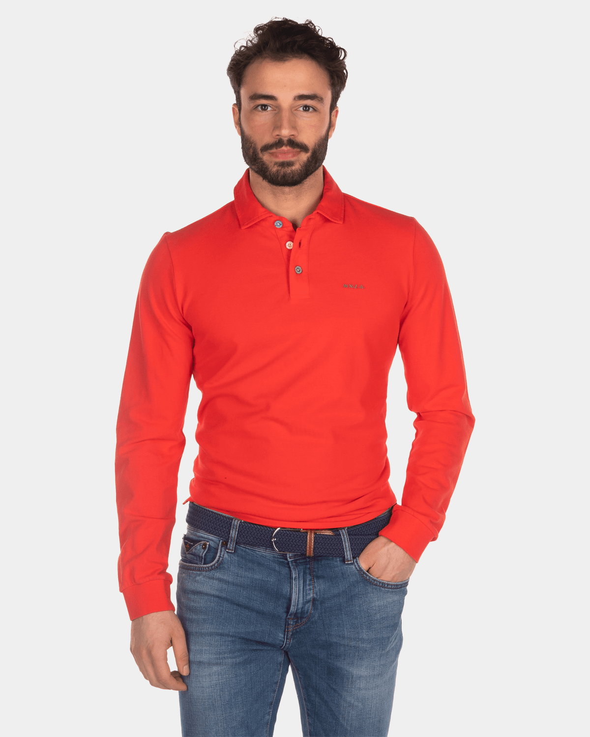 Einfarbiges Rugby-Shirt - Orange Red