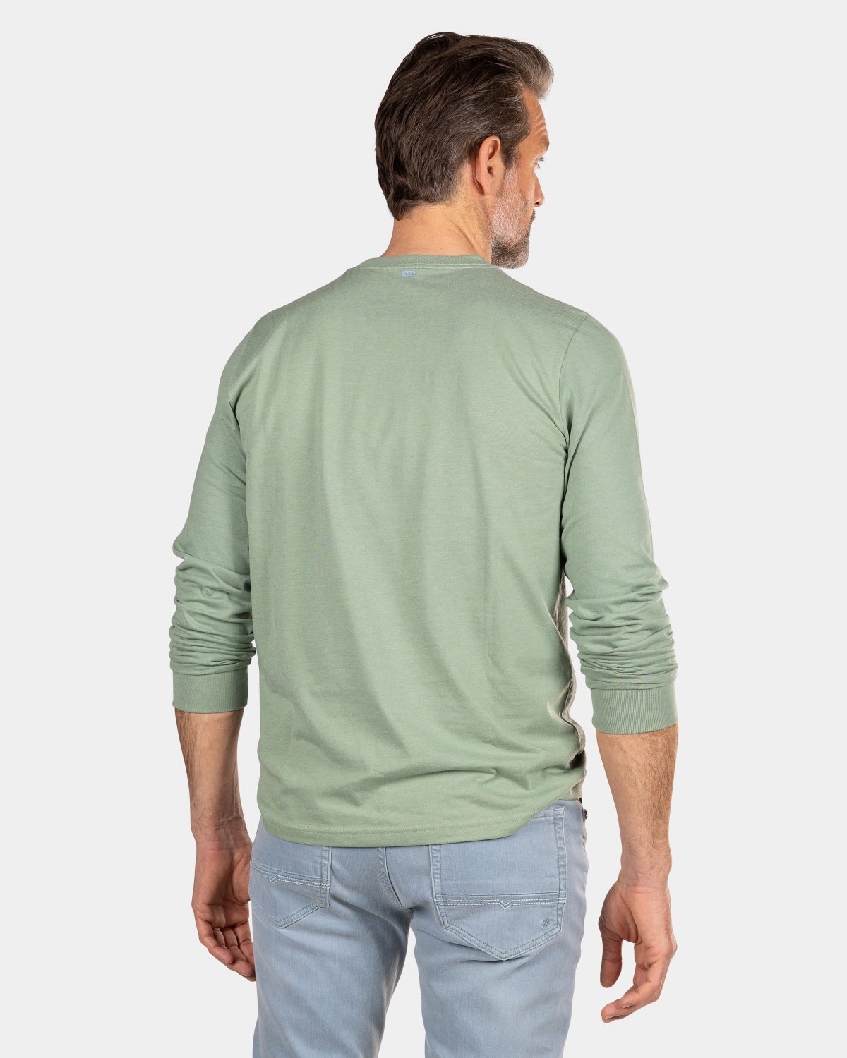 Grünes Langarmshirt mit Rundhalsausschnitt - Sage