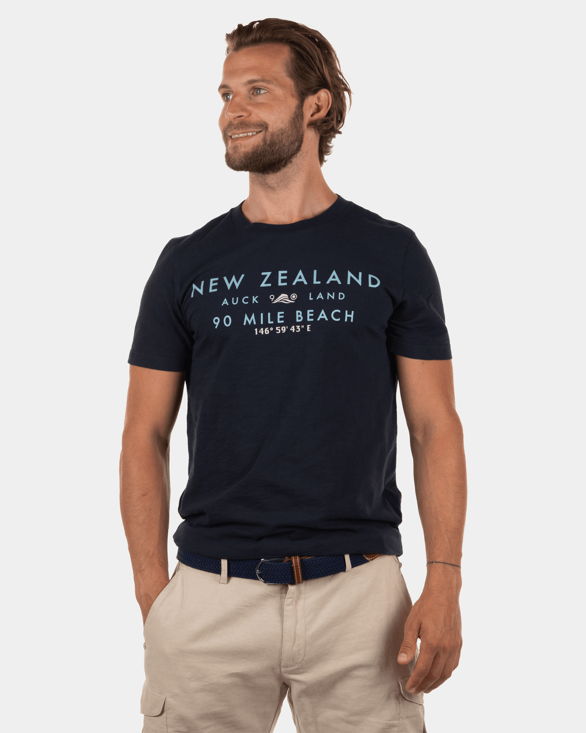 Rotokauri einfarbiges T-Shirt mit Rundhalsausschnitt - Dutch Navy