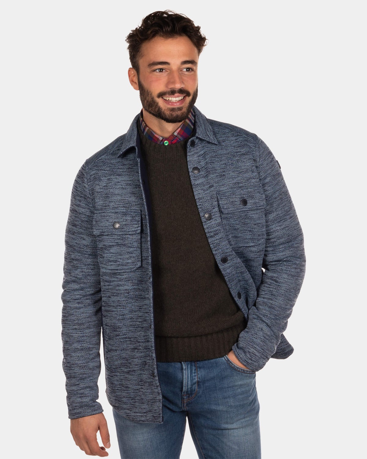 Fleece overshirt Frankton - Steady Navy