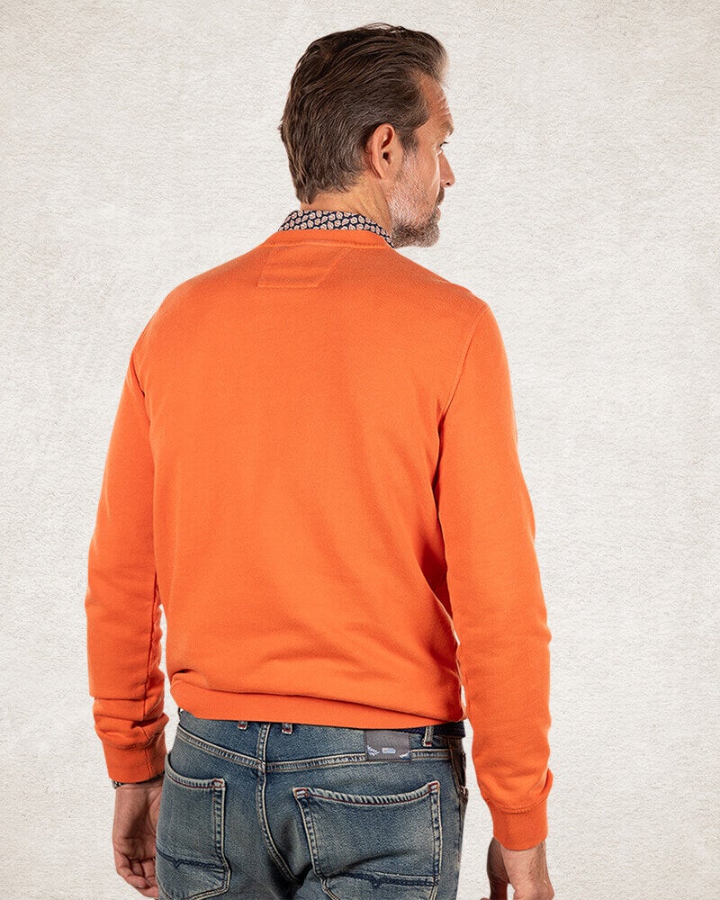 Oranje sweater met ronde hals - Ginger Orange