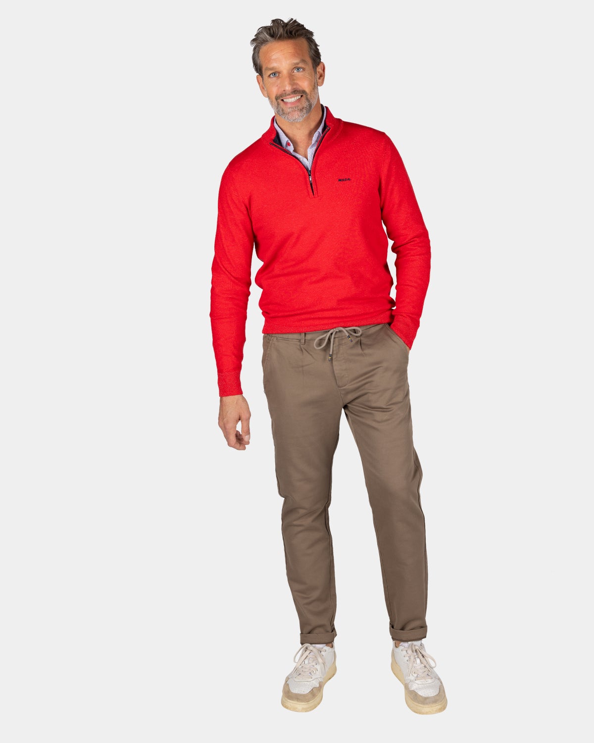 Pullover rouge avec élasthanne - Reef Red