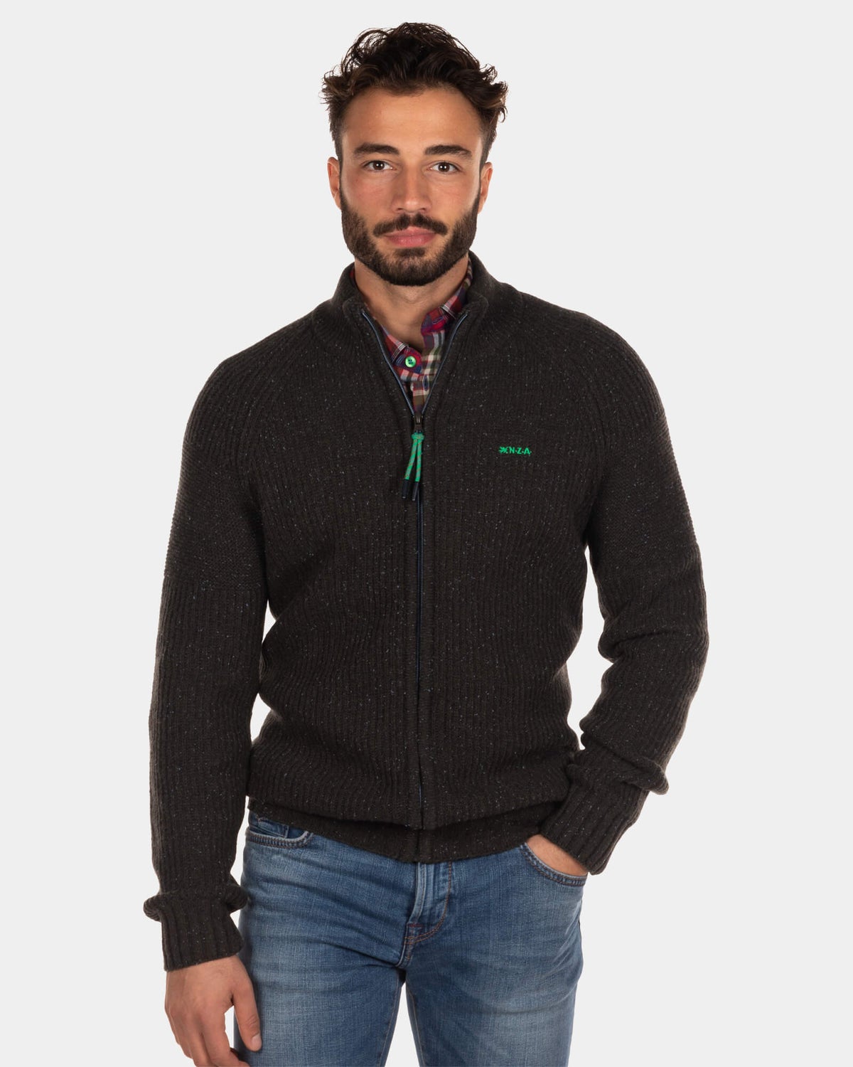 Rippstrick-Cardigan Dry - Dark Army