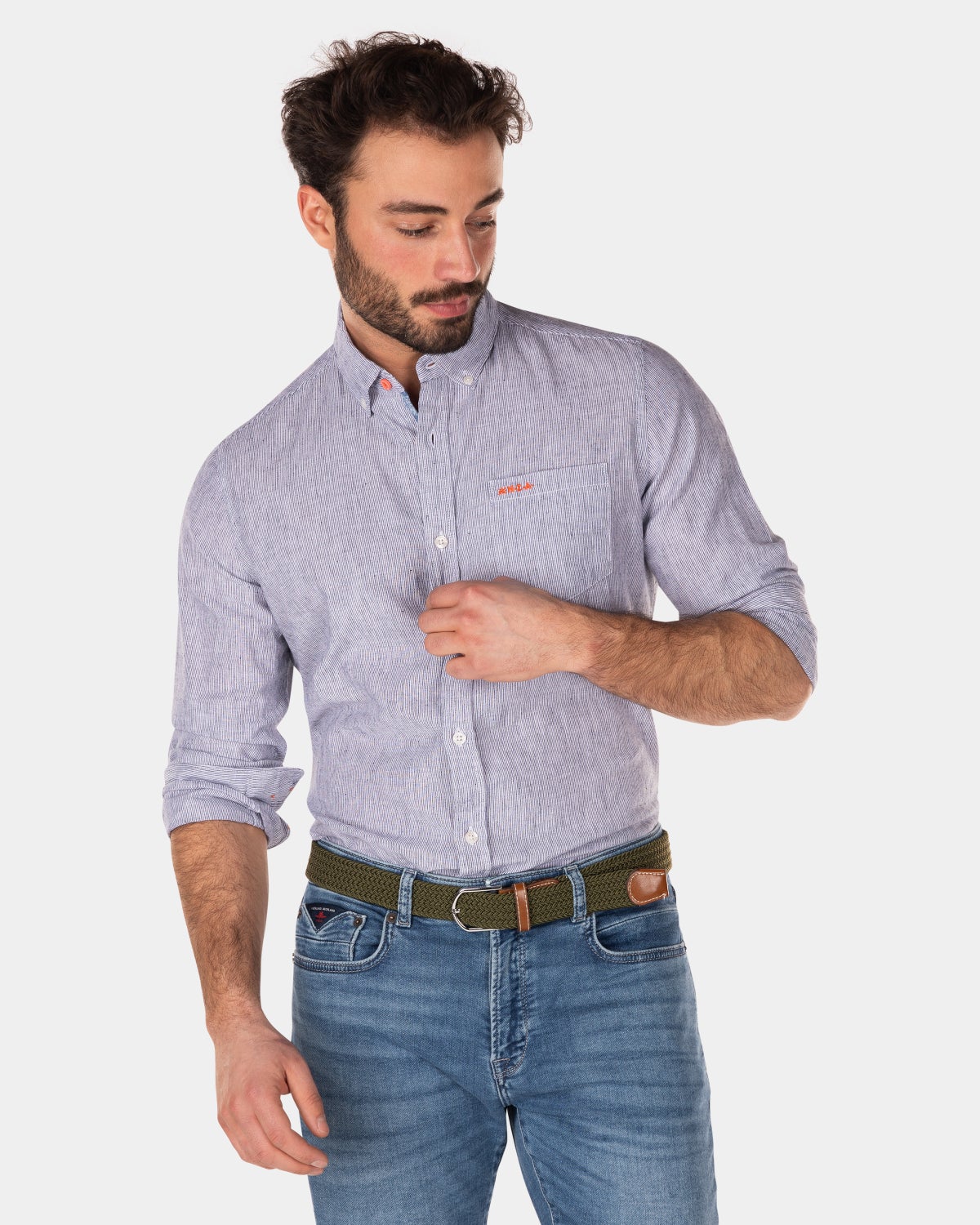 Camisa de algodón con manga larga - Traditional Navy