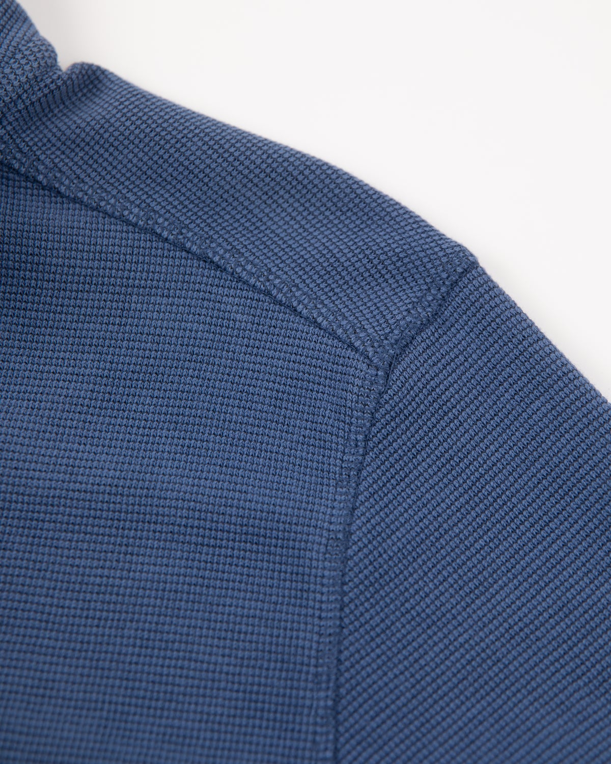 Plain half-zip sweater from cotton lead blue