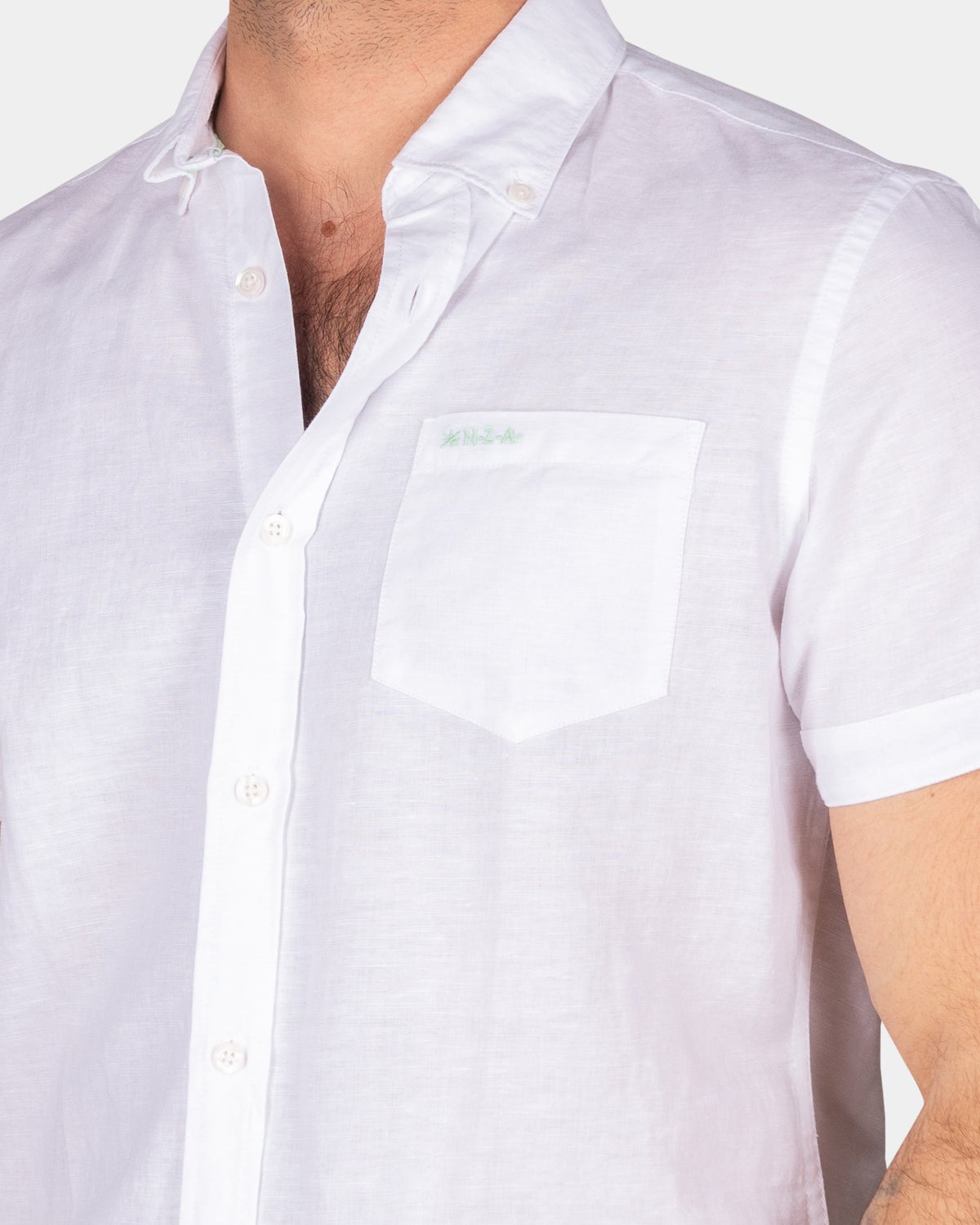 Chemise unie manches courtes - White