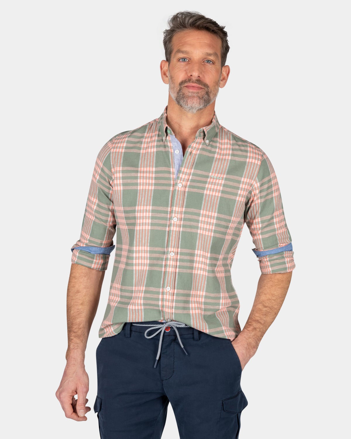 Camisa cuadros rosa y verde - Mellow Army