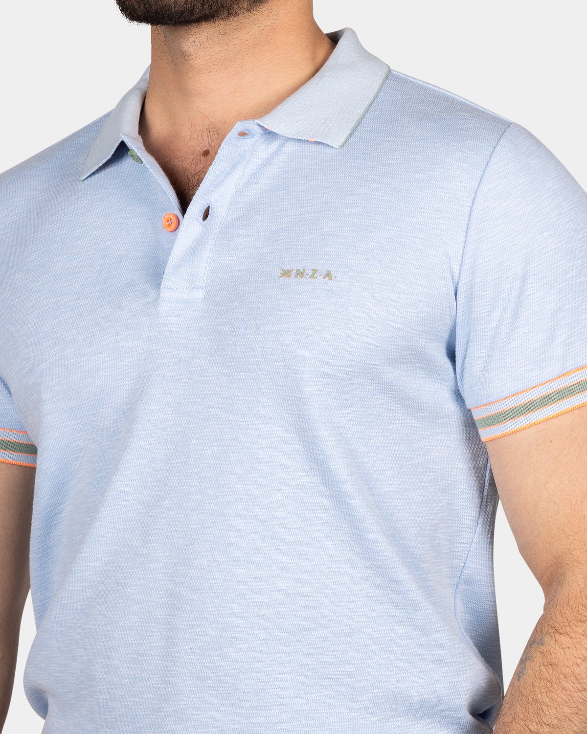 Polo uni en coton et polyester - Light Sky