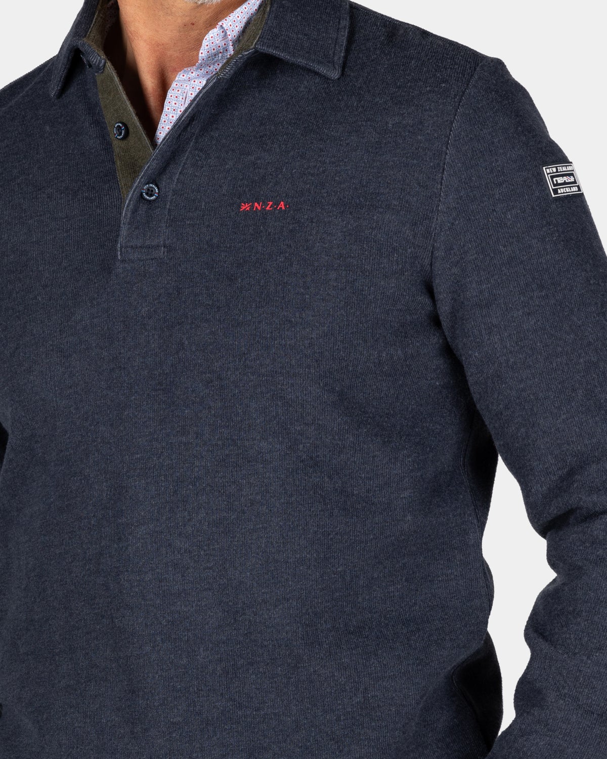 Dunkelblaues Langarm-Rugbyshirt - Winter Navy