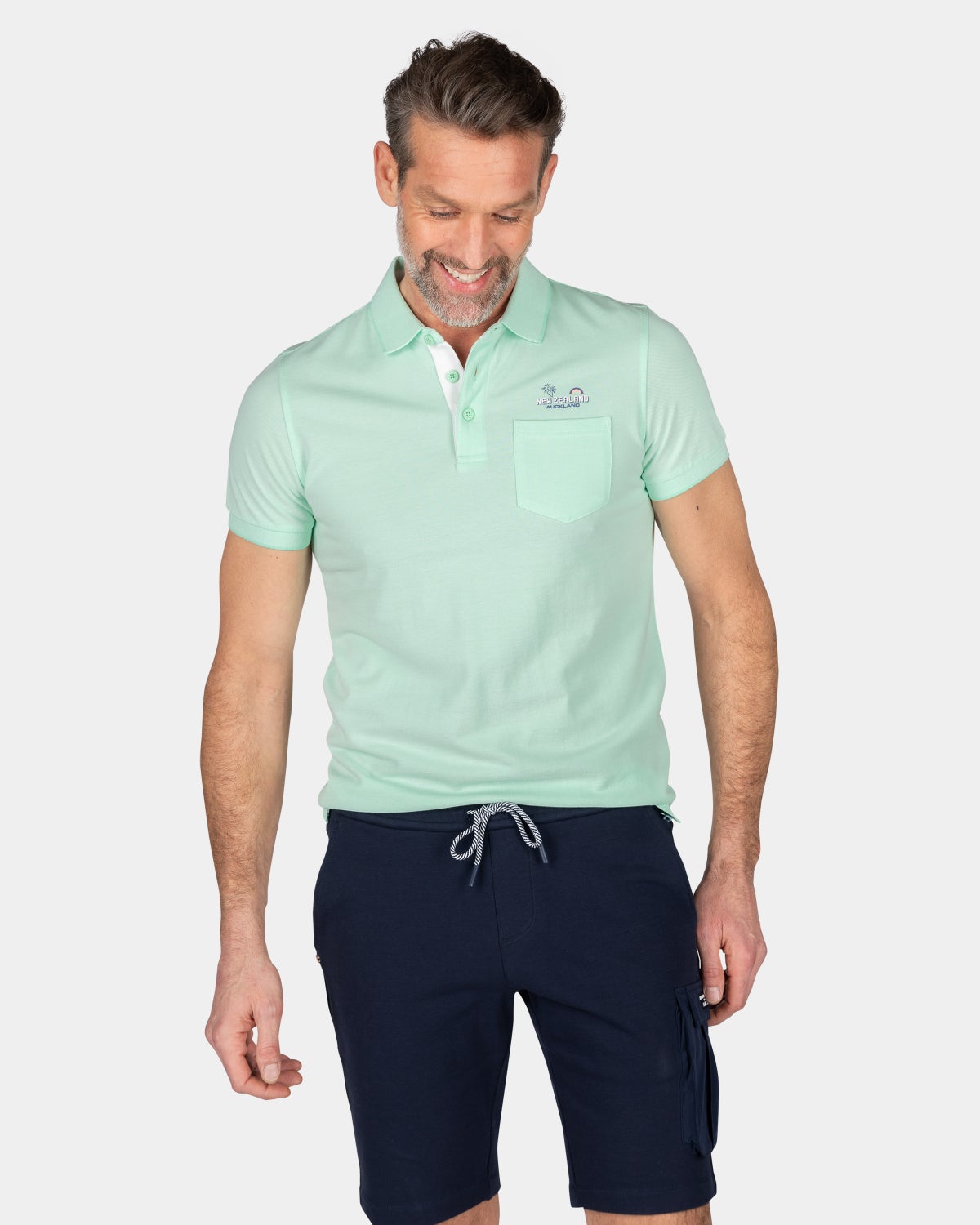 Lichte katoenen polo - Teal Green