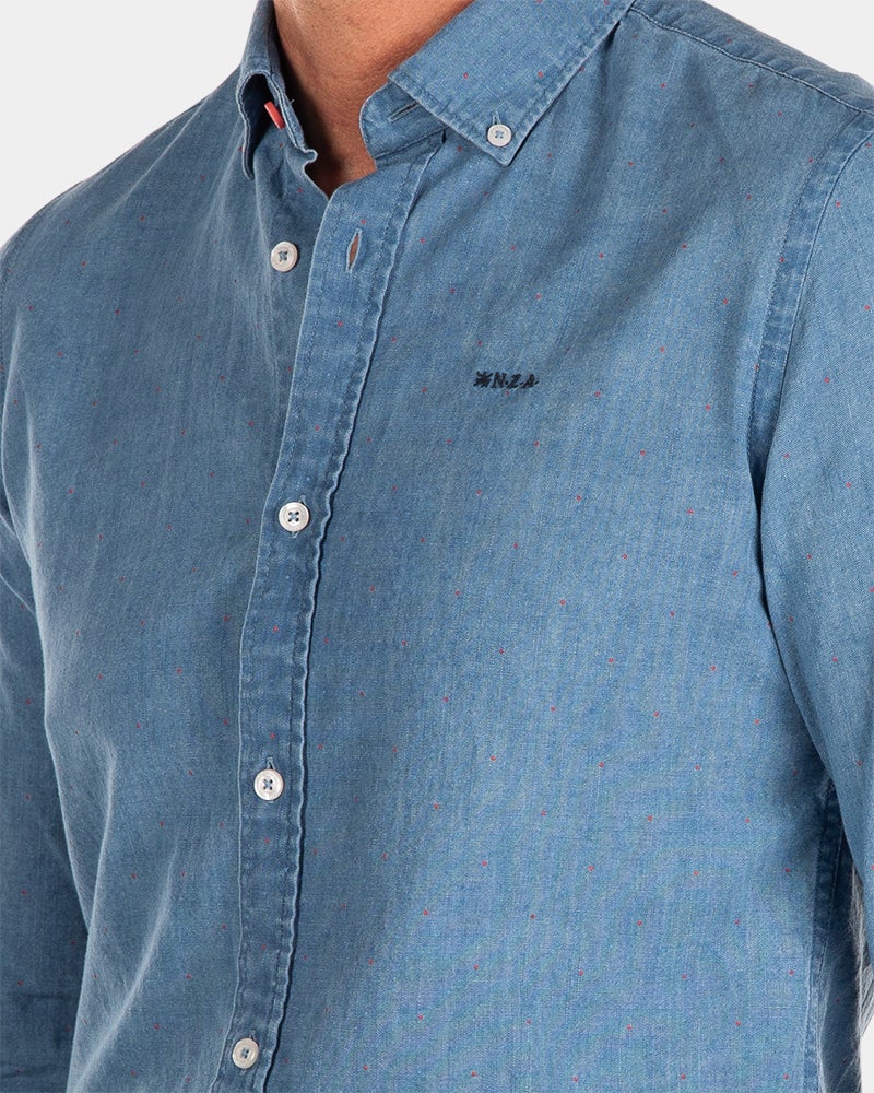 Camisa índigo con lino - Indigo