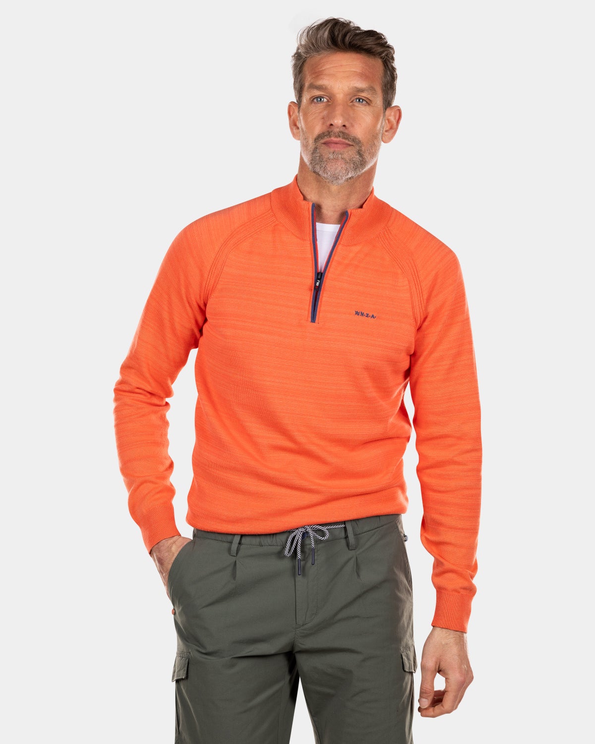 Schlichter Baumwollpullover - Golden Orange