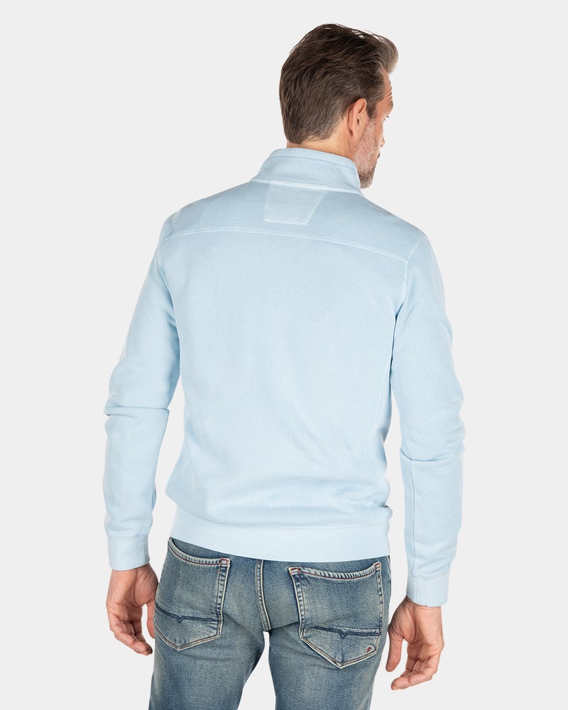 Gerippter Pullover mit Reißverschluss - Rhythm Blue