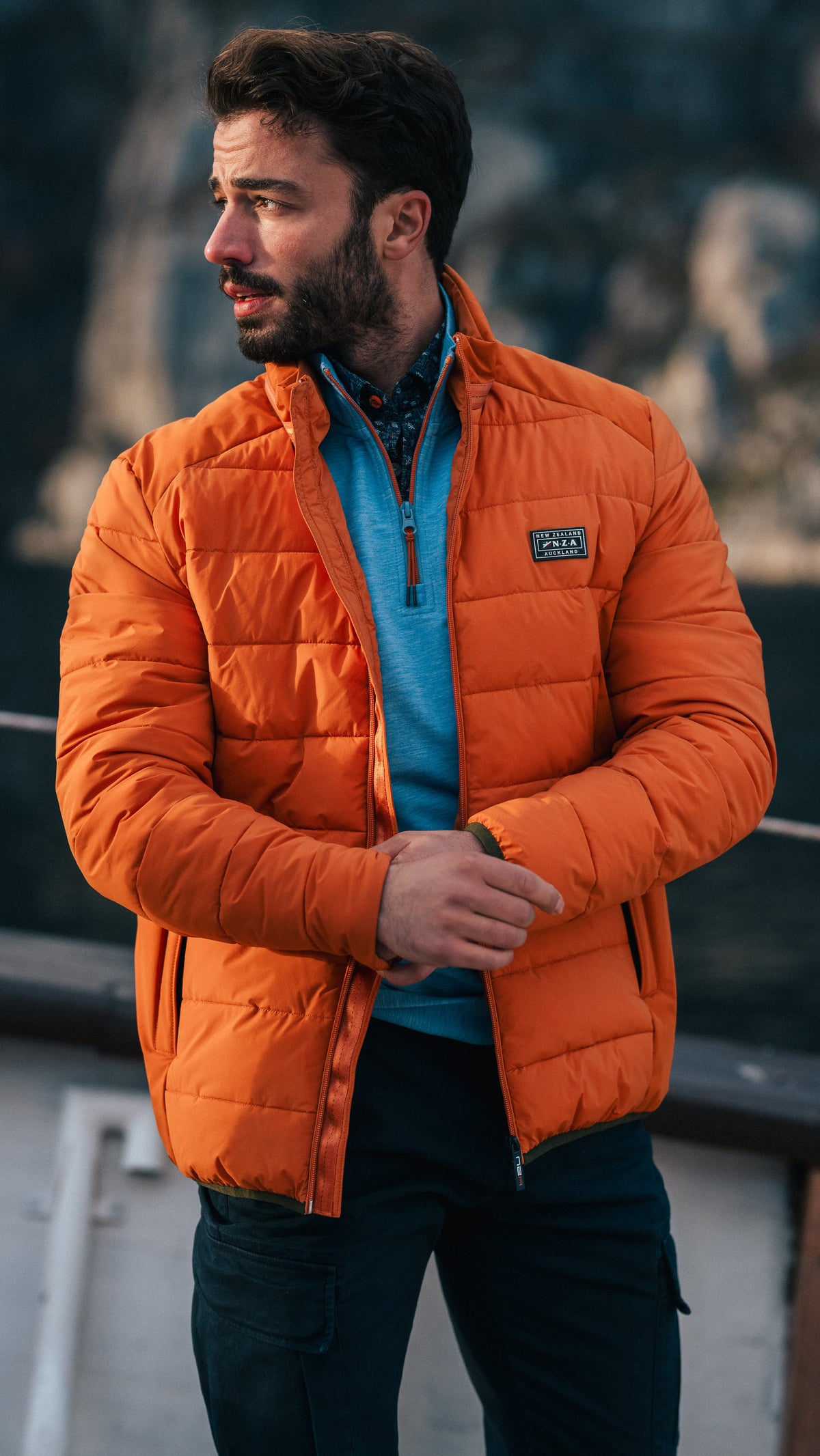 Orange padded jacket - Almond Orange