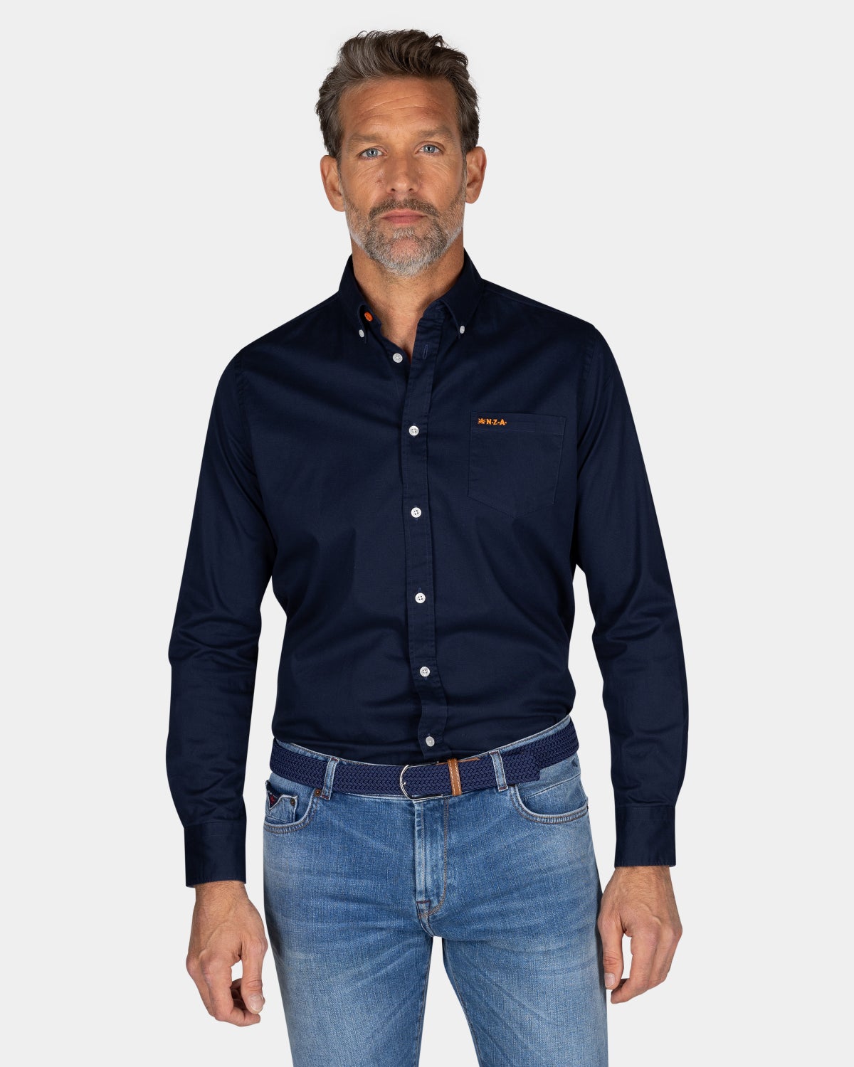 Dunkelblaues Baumwollhemd - Autumn Navy