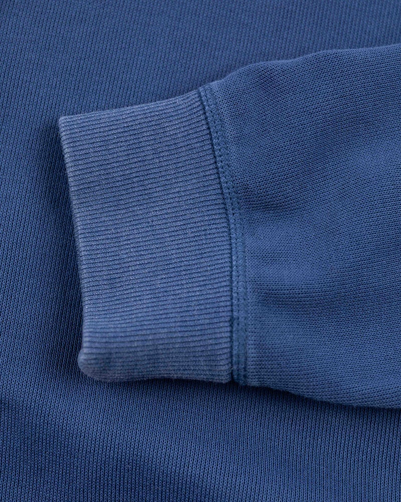 Baumwollpullover mit halbem Reißverschluss - Bright Water Blue