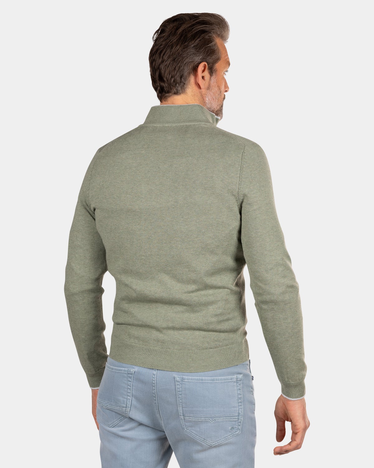 Pull vert clair avec demi-fermeture ﾎclair - Sage