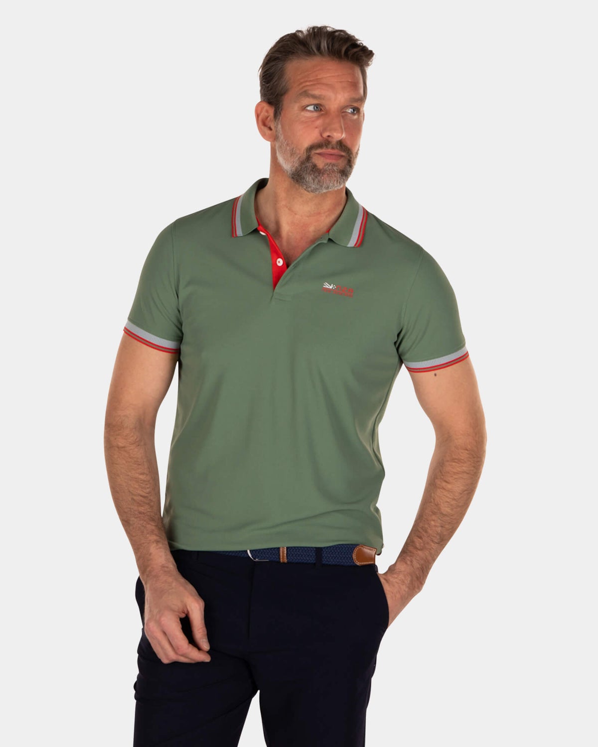 Effen polo van gerecycled polyester - Active Army