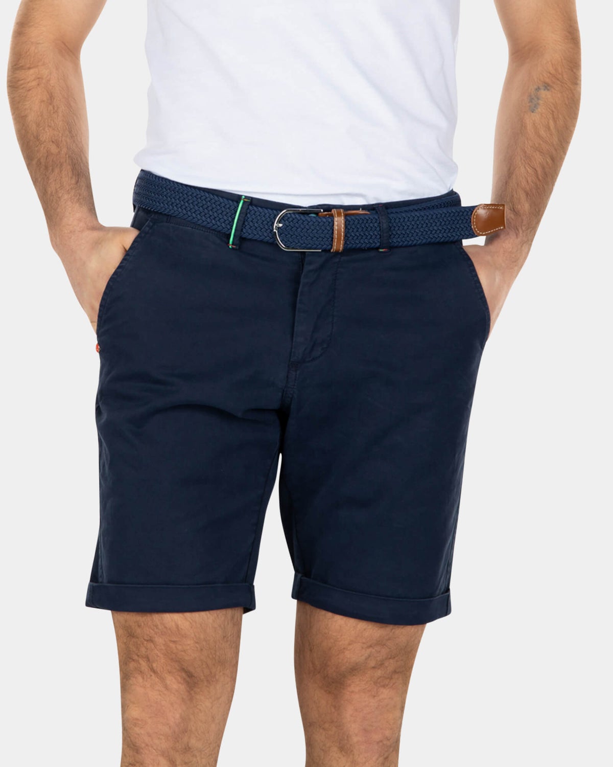 Shorts chinos de algodón elástico - Key Navy 