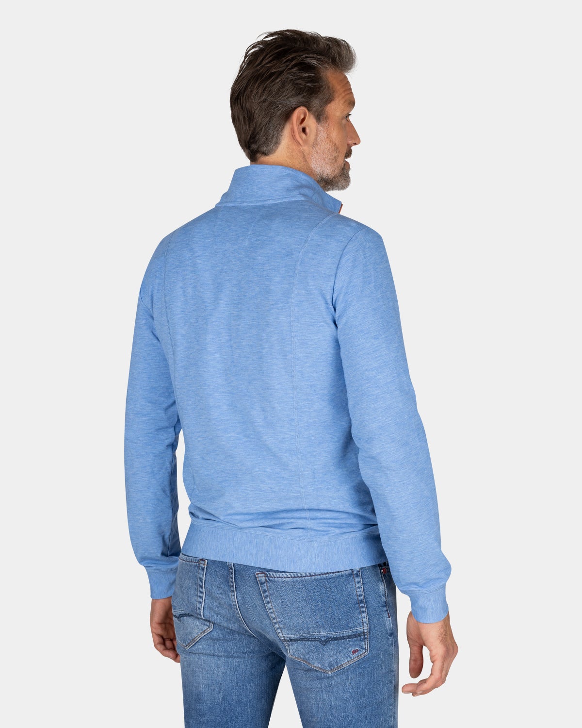 Hellblauer Sweater mit halbem Reißverschluss - Frozen Blue